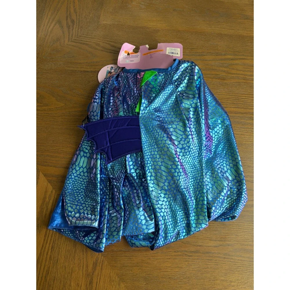 Giggle Scape Kids Dragon Dress-up & Matching Doll Set Blue Green 5 Piece NIB